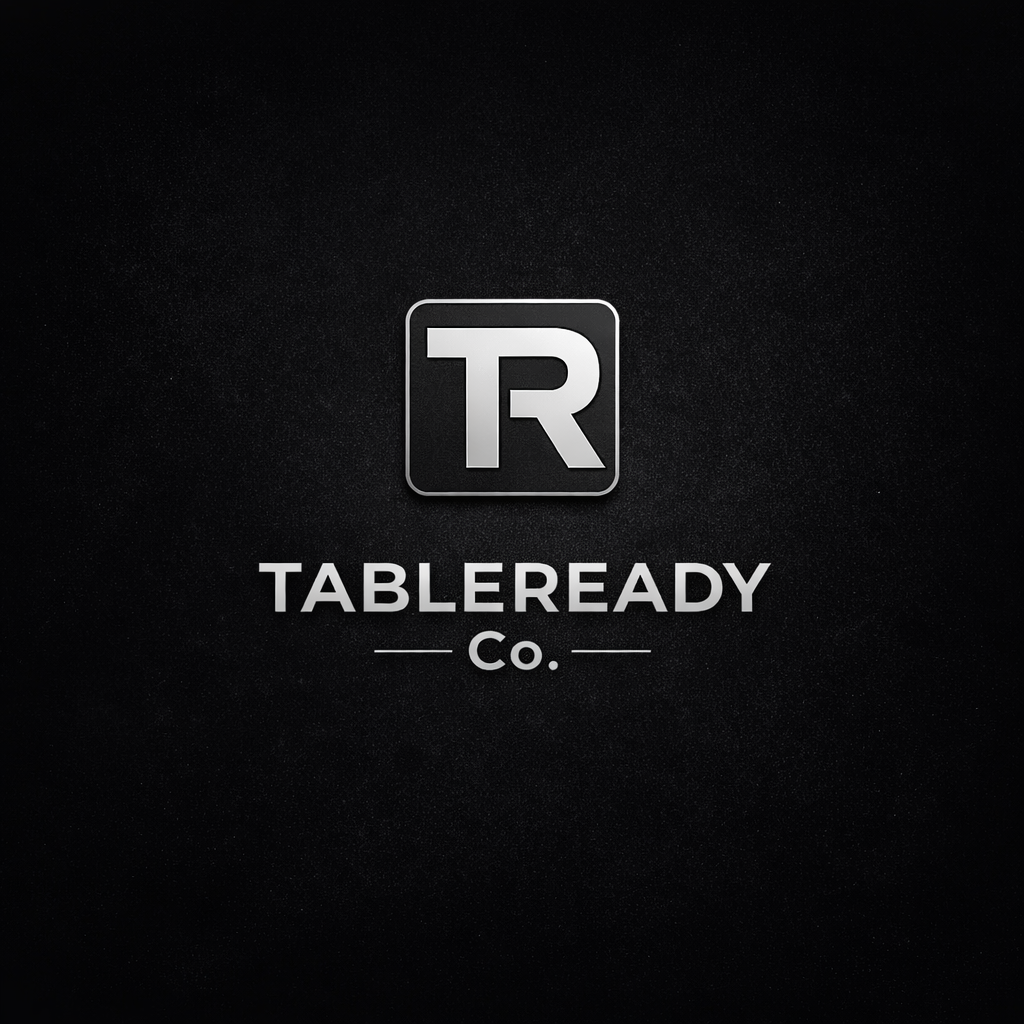 TableReady Co. — silver TR emblem and company wordmark